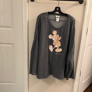 Disney Gray Top with Gold Accents